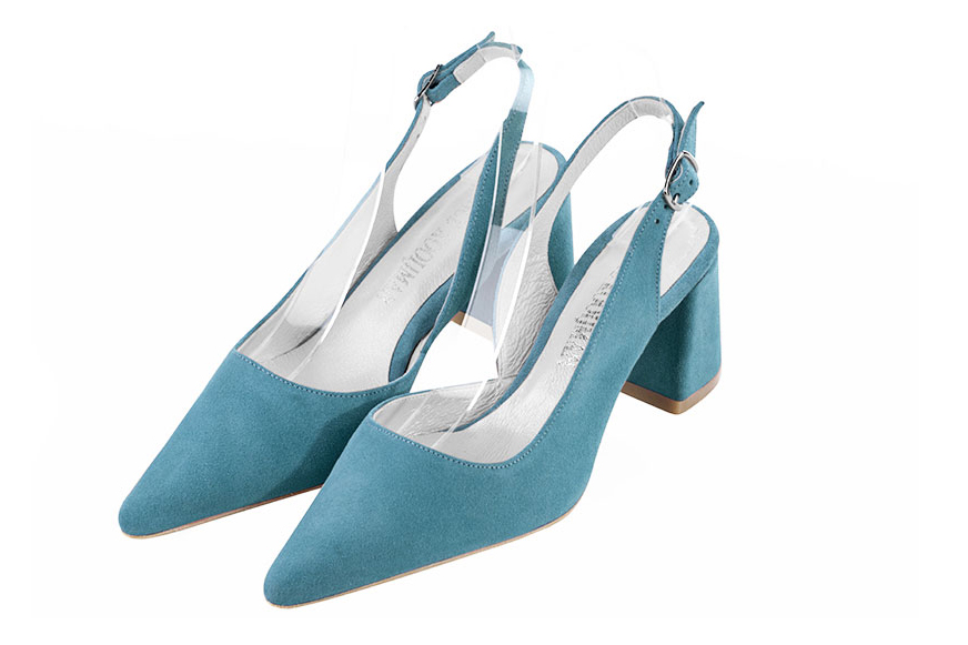 Peacock blue dress shoes for women - Florence KOOIJMAN